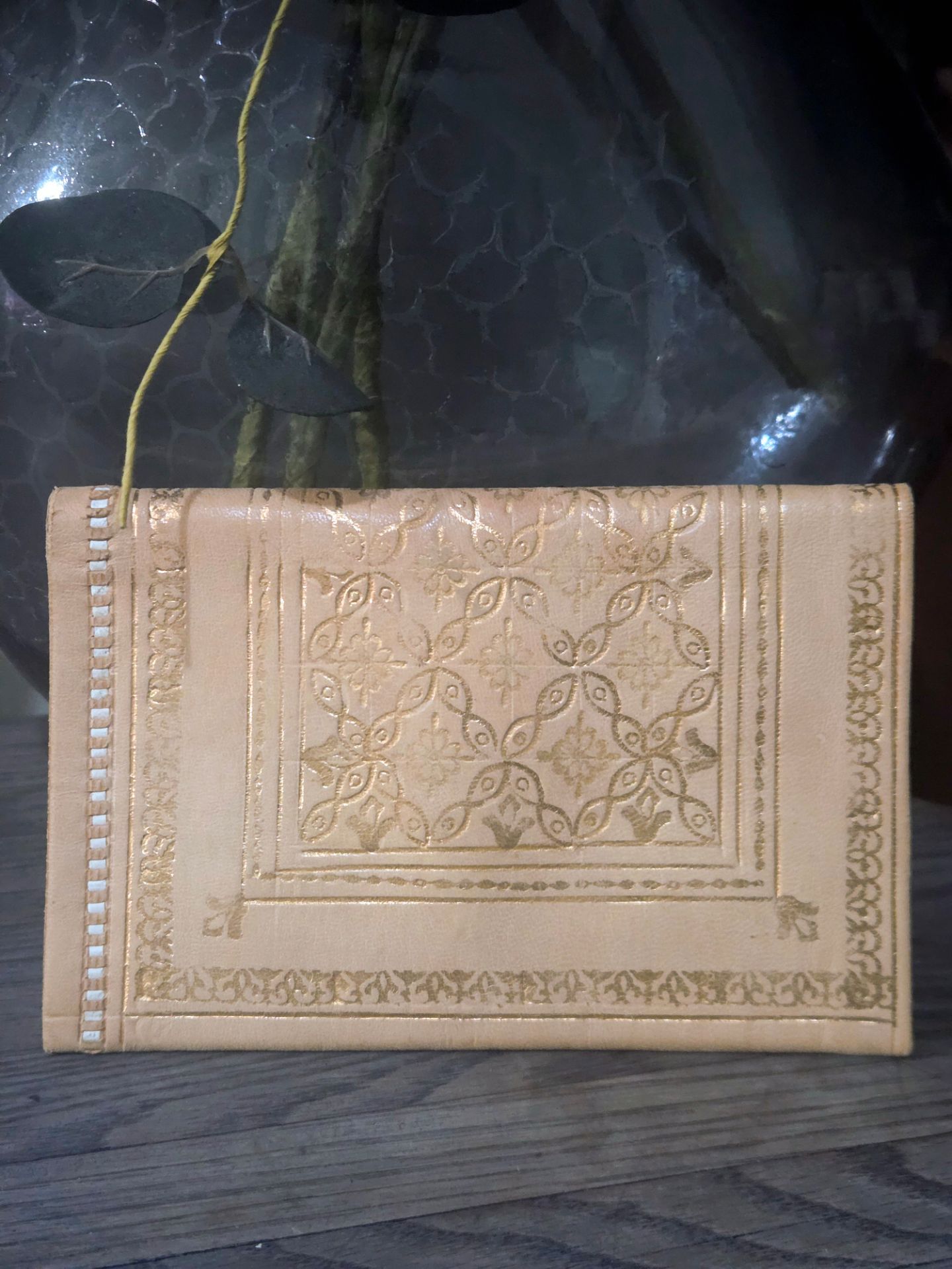 Vintage Italian Gold Leather Wallet Book
