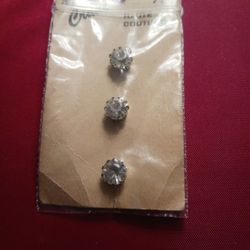 Three Vintage Rhinestone Buttons