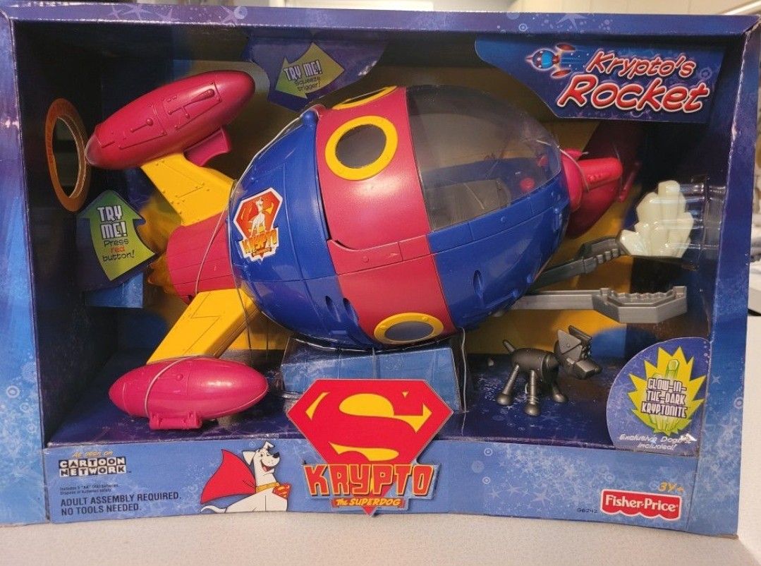 New, in Package, large Fisher Price Krypto the Superdog Krypto’s Rocket Vintage Toy?