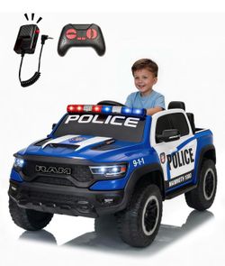 Kids Police Ride-On Car – 4WD 2-Seater with Remote Control, Siren & Bluetooth