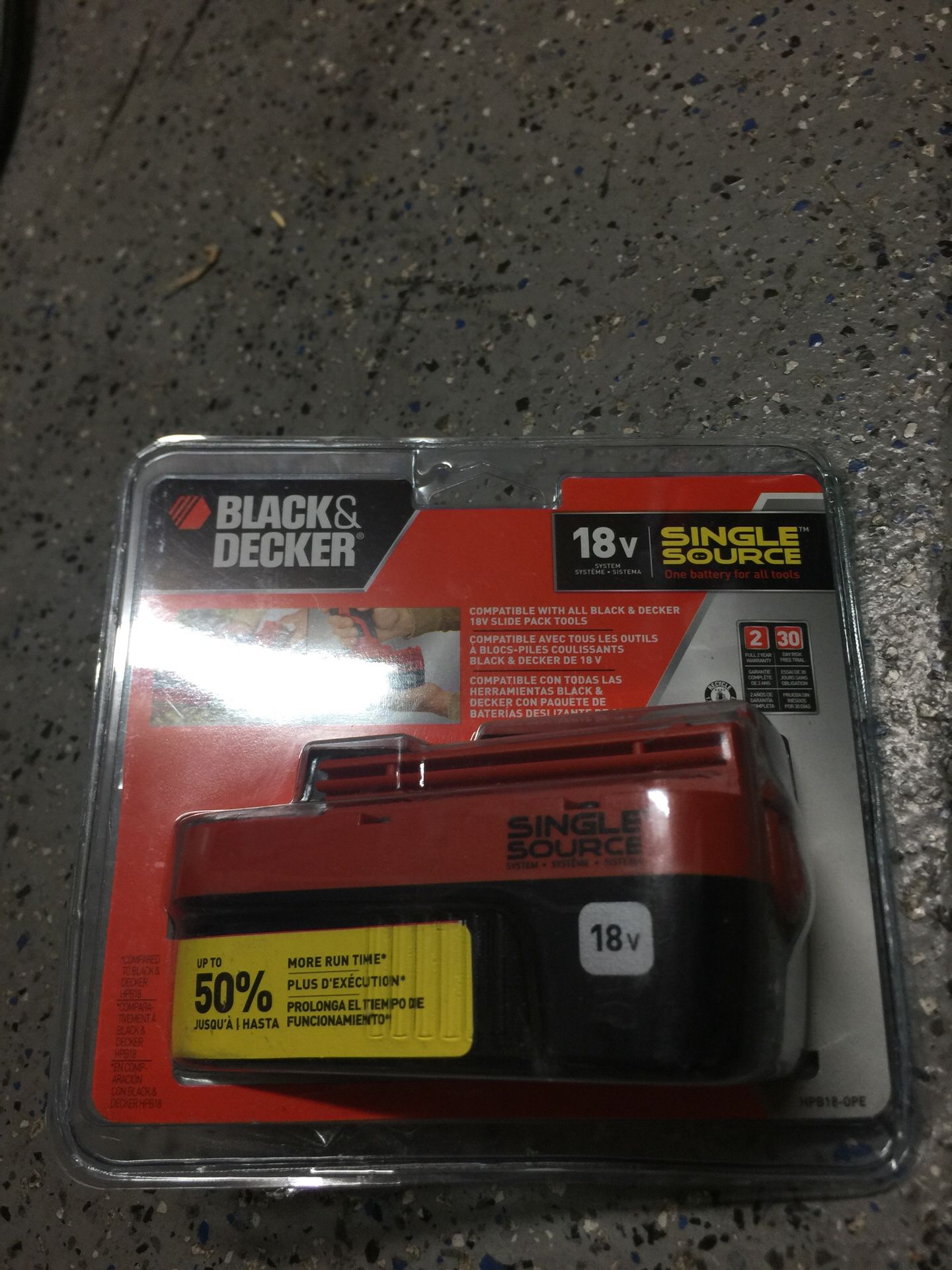 Black & Decker Hpb18 18-Volt Slide-Pack Battery