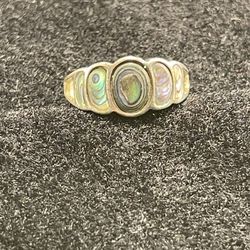 Sterling Silver Albalone Shell Ring 