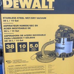 STAINLESS STEEL WET/DRY VACUUM 38 L / 10 GALLON WITH HOSES ANS 10 PIECE ACCESSORIES 