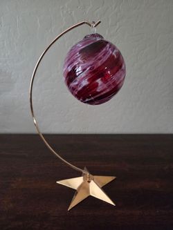 Silver Ornament holder with Silver Star heavy stand, new boxed giftable $2.00 ea - have 4