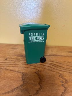 Miniature City of Anaheim Recycle Trash Bin