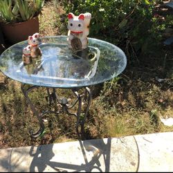 Glass Table With Decor 