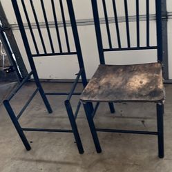 Antique Collectibles. Set Of Chairs Made Of Metal 