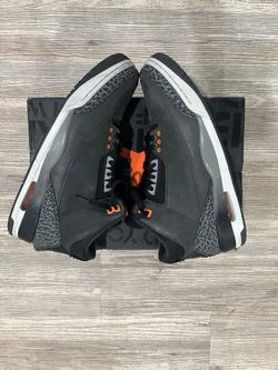 Air Jordan 3 Dark Grey Orange Sneakers Fear Retro Sneaker Shoe