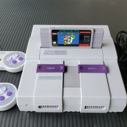 Super Nintendo SNES Console with Super Mario World 