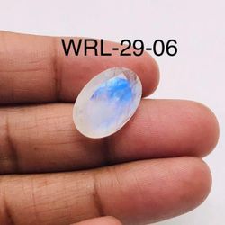 White Rainbow Moonstone Facetted Cut Stone Oval Shape Gemstone-WRL-29-06
