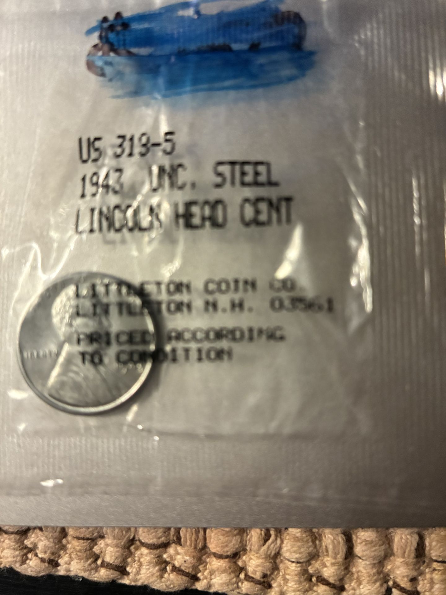 1943 Steel Penny Uncirculated 