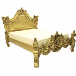 Fabulous and Baroque: Full Size Bed Frame - Gold Leaf