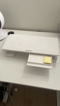 White Monitor Stand/Riser with Drawer