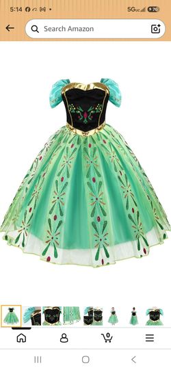Acecharming Girls Anna Princess Dress, Cosplay Dress Up for Girls Anna Costume Dress Halloween Fancy Birthday Party Dress