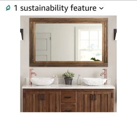3792: New 40x26 Hand-Made Wooden Spliced Wall Mirror for Bathroom, Rustic Farmhouse Vanity Mirror, Décor Wall Art, Solid Wood Frame, Vertical or Horiz