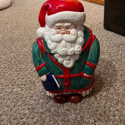 Home for the holidays Cookie Jar Sleep Santa