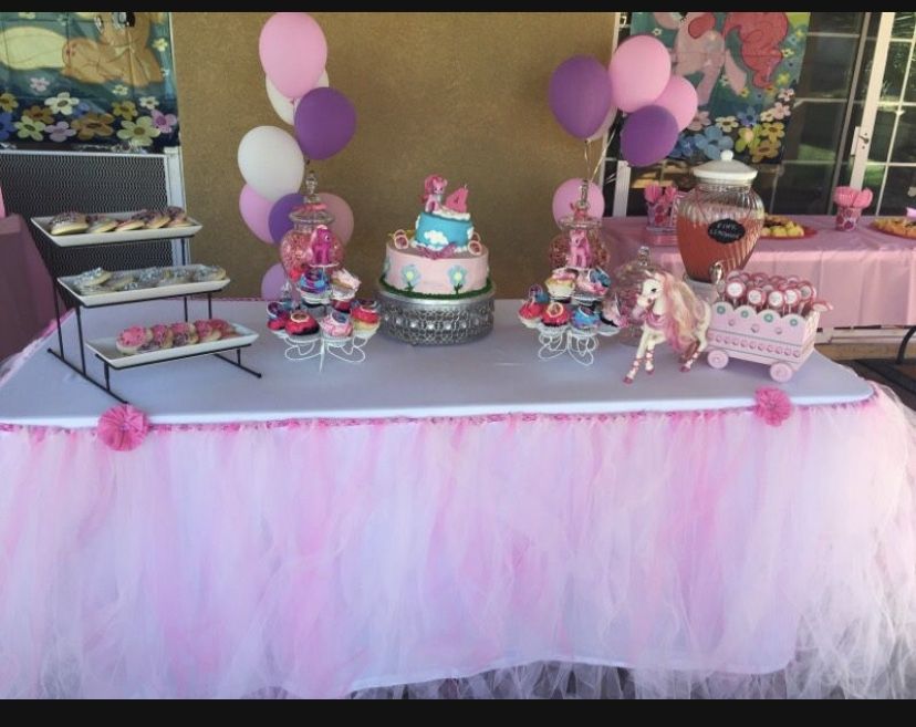 Pink Tulle Skirt For Candy Table 