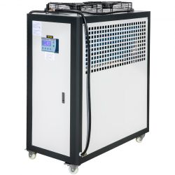 Air-Cooled Chiller Industrial 5 Ton, 5HP Panasonic Compressor, Finned Condenser Portable Conditioner, Micro-Computer Control & Built-in 53L Stainless 