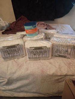 8 packs of size 2 diapers and 1 formula