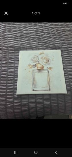 Perfume Bottle Floral Canvas Wall Art