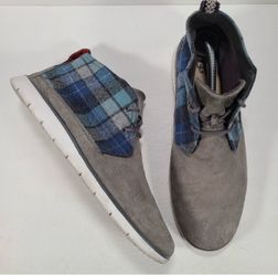UGG Freamon Surf Gray Blue Plaid Chukka Ankle Boots Men Size 13