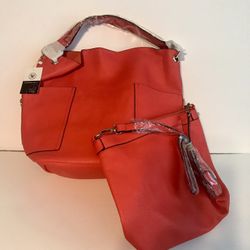 VALENTINA SILVA  2N1 BAGS ,TOTE BAG WITH SMALLER  REMOVED BAG, SYNTHETIC  LEAHER