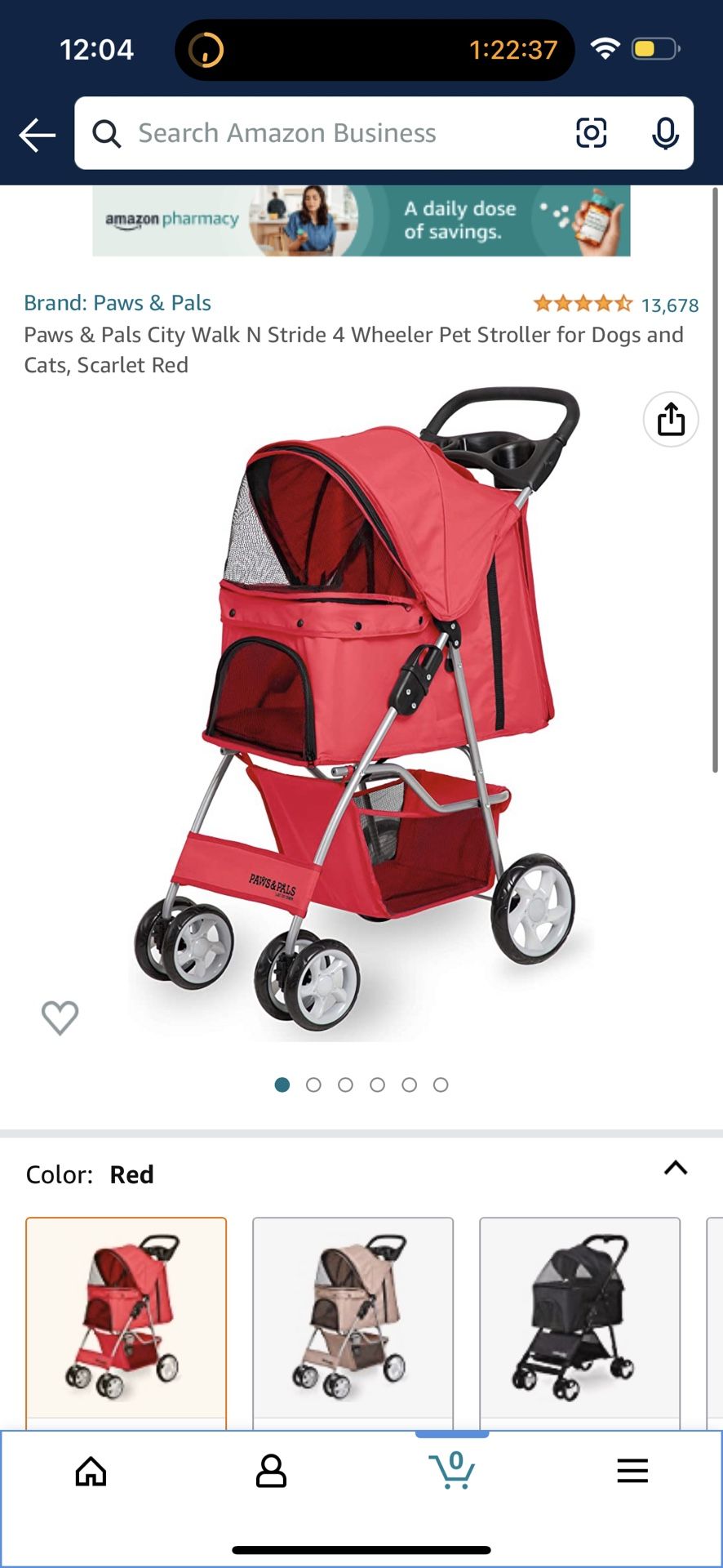 Paws & pals city walk n stride 4 wheeler pet stroller for top dogs and cats