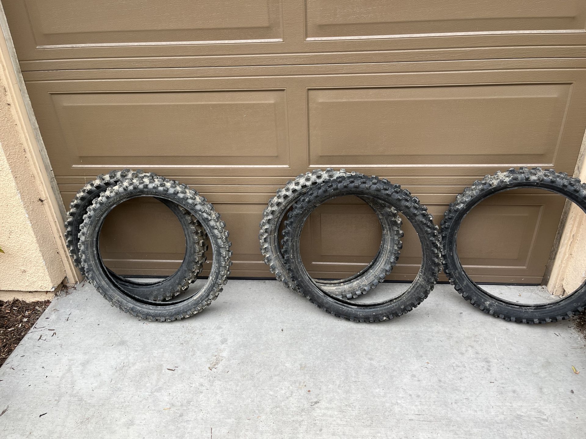 Dunlop Geomax MX33 21” and 19” dirt bike tires