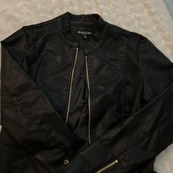 Black leather jacket