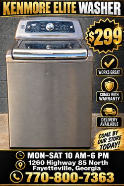 Kenmore Elite Washer for Sale 
*Works Great/ Comes w/ Warranty