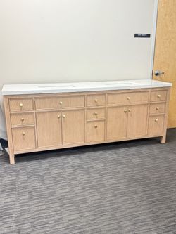 84” Bathroom vanity in wood color