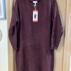 Néw Womens Jessica Simpson Sweater Dress Burgundy Size Medium 