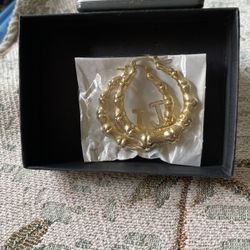 New Gold Plated Hoops With J Inside