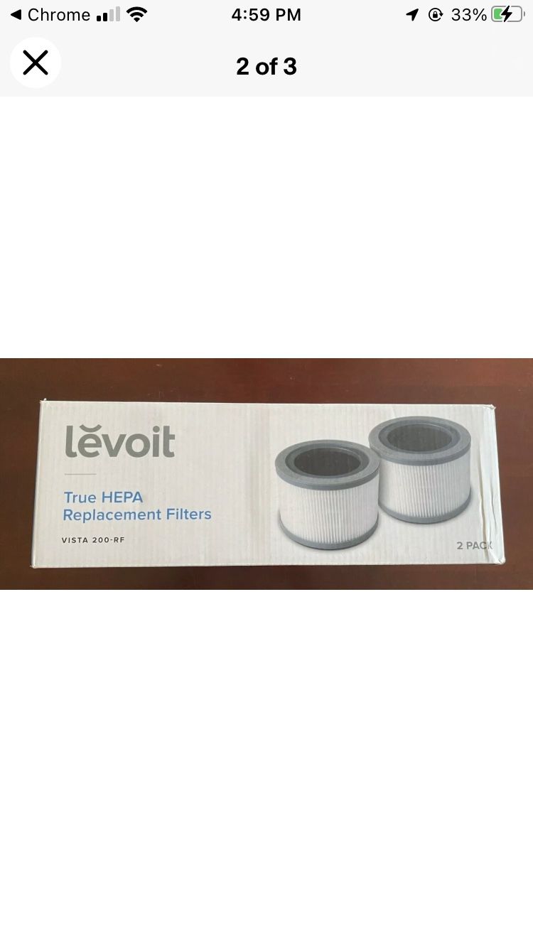 Levoit 200 Vista 200-RF 2 Replacement Filters Air Purifier True HEPA (2-pack)