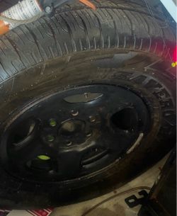 Tire and Black Steel Wheel