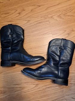 Girls Sz. 3 Navy Leather Boots