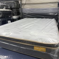 FULL SIZE SIMMONS BEAUTYREST EURO TOP MATTRESS & BOX SPRING BED SET