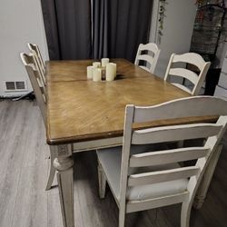 Dining Table Set With 6 chairs Farmhouse Style
