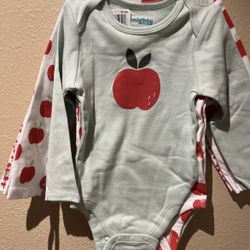 MIGHTY GOODS 4PK Long Sleeve 9 Months Girls Bodysuit NWT