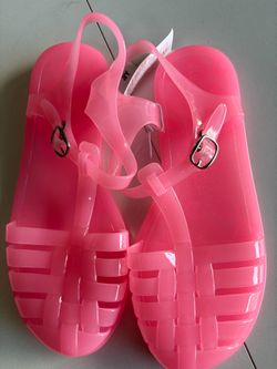 Pink Jelly Sandals with Ankle Strap