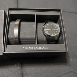 Armani Exchange Watch And Bracelet Set