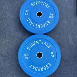 45lb Olympic Bumper Plate Set Weights 