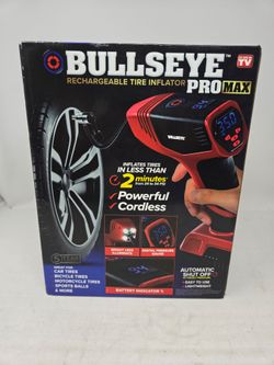 Bullseye Pro Portable Rechargeable Tire Inflator with Digital Pressure Gauge