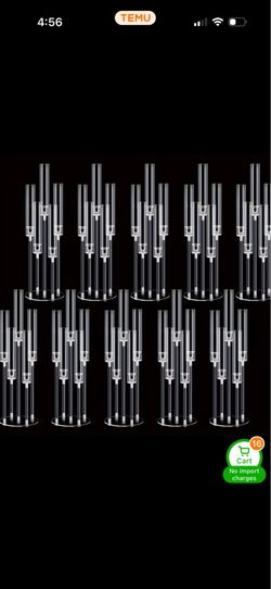 10pcs Acrylic Candelabra Bulk Centerpiece for Table Wedding, 5 Arm Candelabra Clear for Youngsters Shower 26.8 Inches Tall Candle Clear Candelabra Dis
