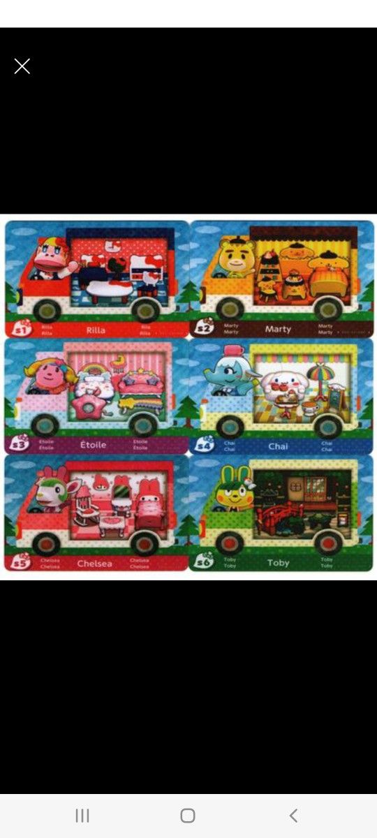 Sanrio Animal Crossing New Horizons Cards 6 PCS