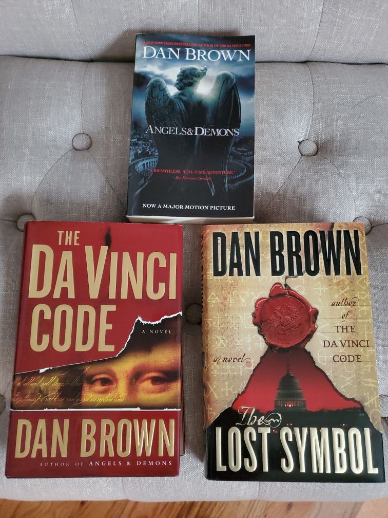 Dan Brown; Angels & Demons, The Davinci Code, The Lost Symbol Hardcover (3) 
