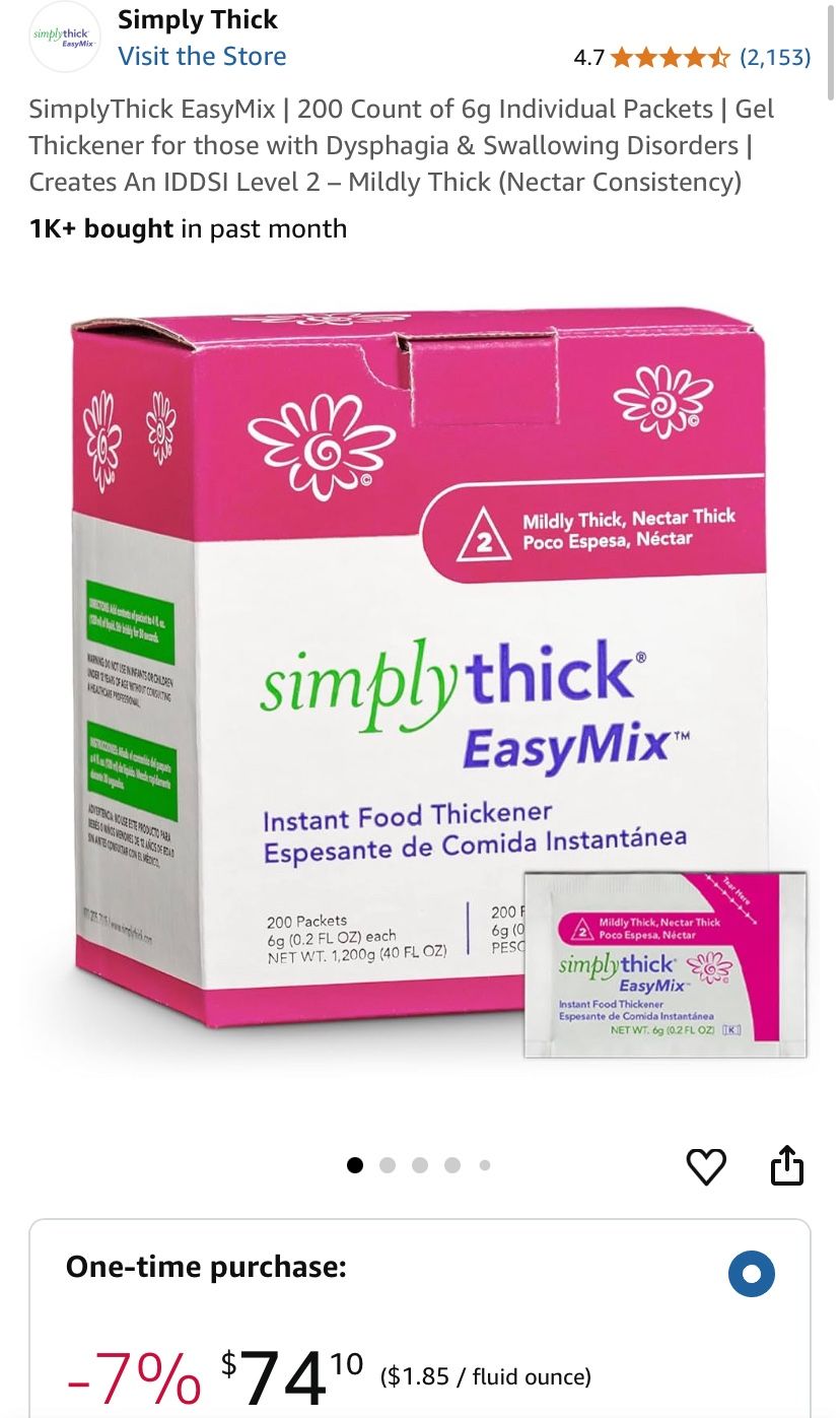 SimplyThick EasyMix | 200 Count of 6g Individual Packets | Gel Thickener for those with Dysphagia & Swallowing Disorders | Creates An IDDSI Level 2 –