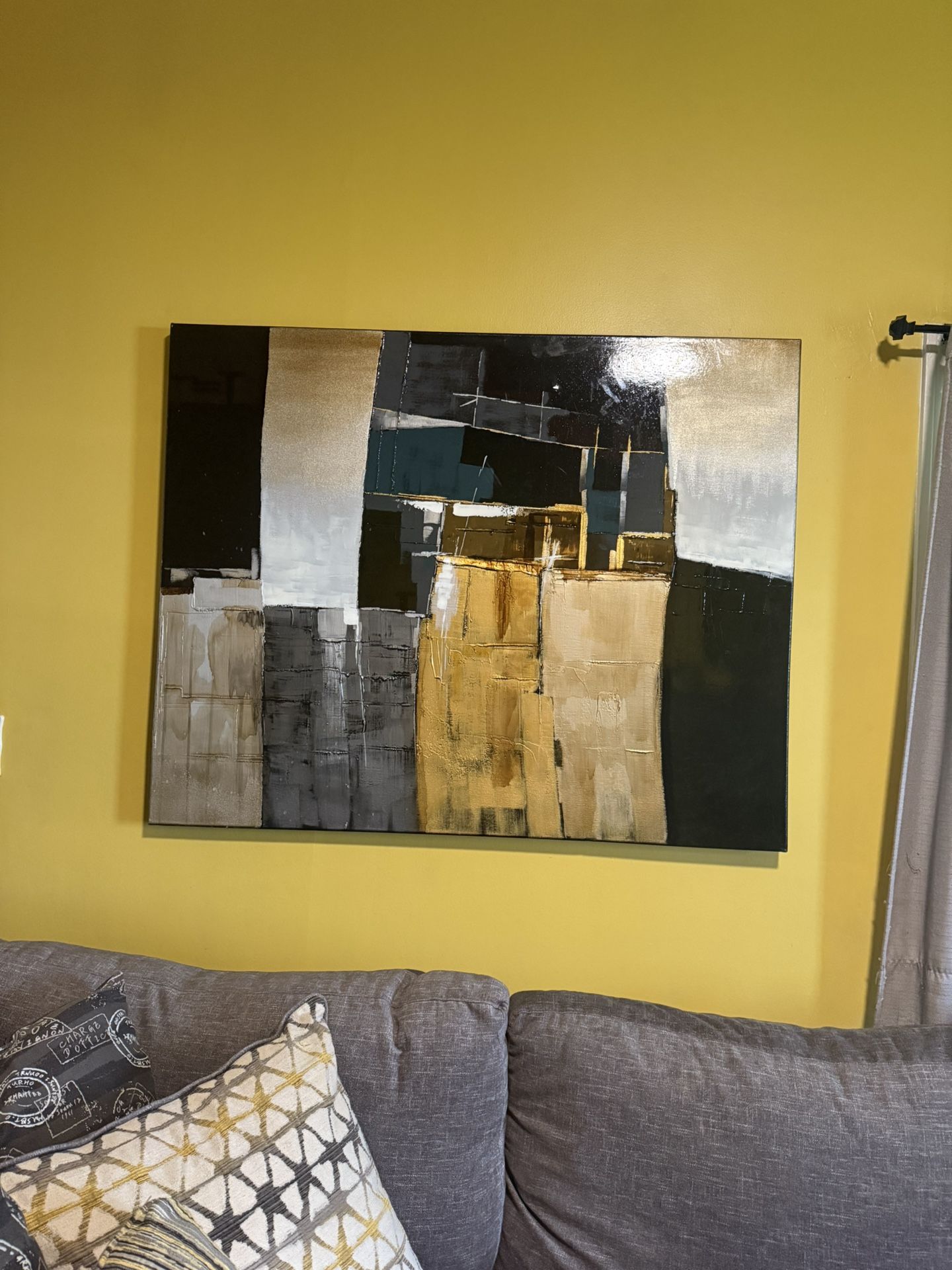 Large Modern Abstract Art Painting - Original 50” X 40” With High Gloss Finish