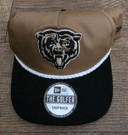 Men's New Era Khaki/Black Chicago Bears Desert Golfer Snapback Hat