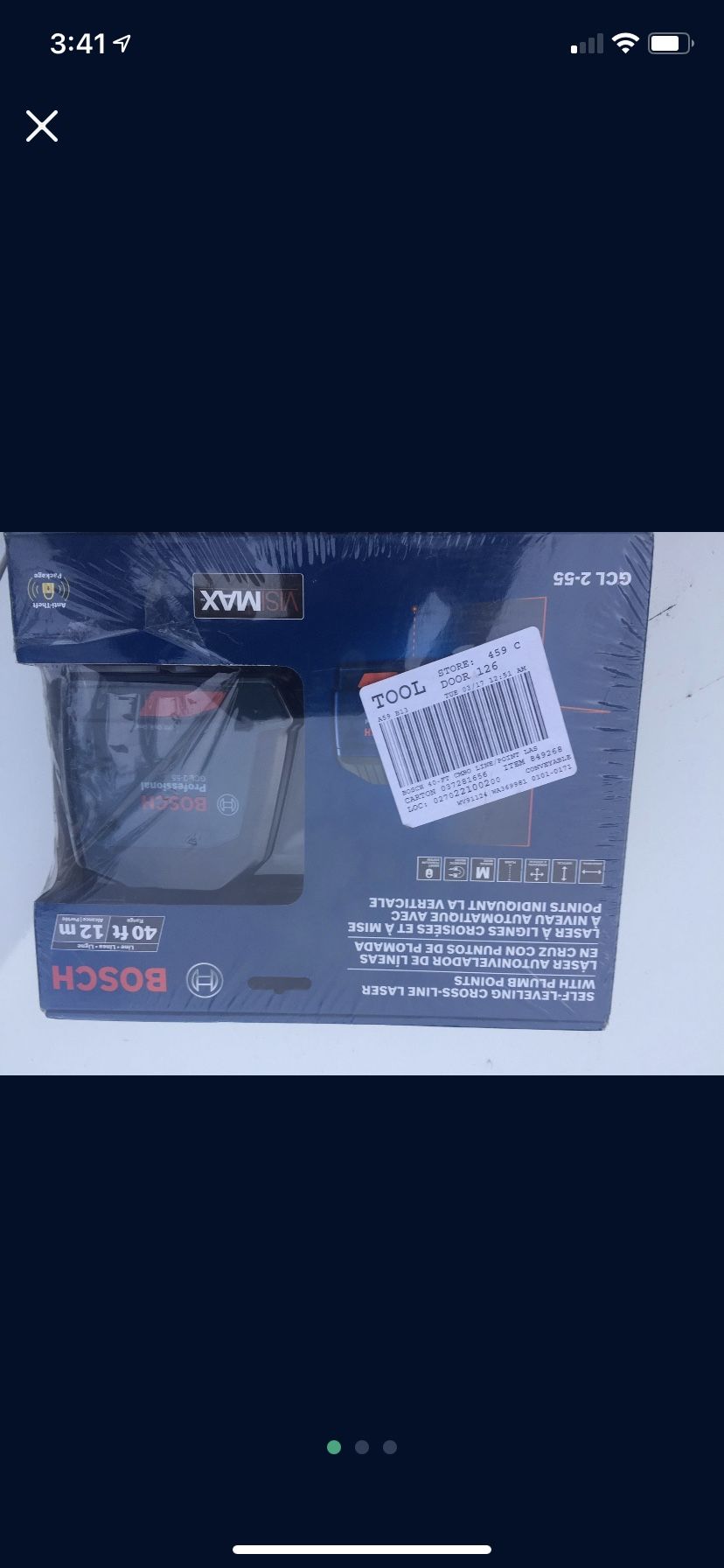 Bosch GCL 2-55 self-leveling cross-line laser with plumb points